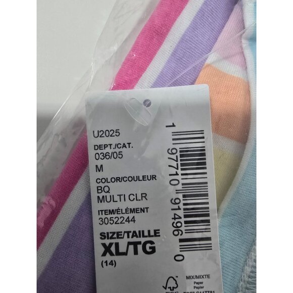 The Children's Place Girls Rainbow Striped Flutter Top Size XL 14 - Picture 4 of 4